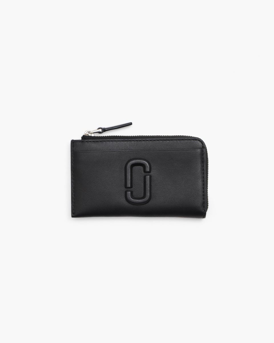 Petits Portefeuilles Marc Jacobs The Covered J Marc Top Zip Multi Wallet Femme Noir | 095MCOUZX