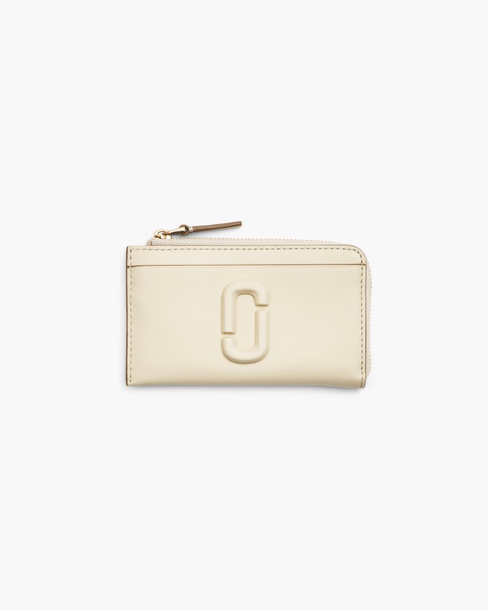 Petits Portefeuilles Marc Jacobs The Covered J Marc Top Zip Multi Wallet Femme Blanche | 168HUOGRF