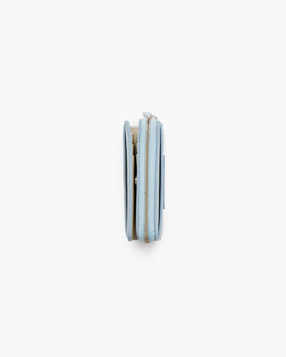 Petits Portefeuilles Marc Jacobs The Leather Mini Compact Wallet Femme Bleu | 310MJBVOE