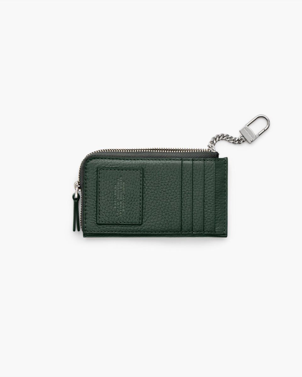 Petits Portefeuilles Marc Jacobs The Leather Top Zip Multi Wallet Femme Vert Foncé | 573PHGJON