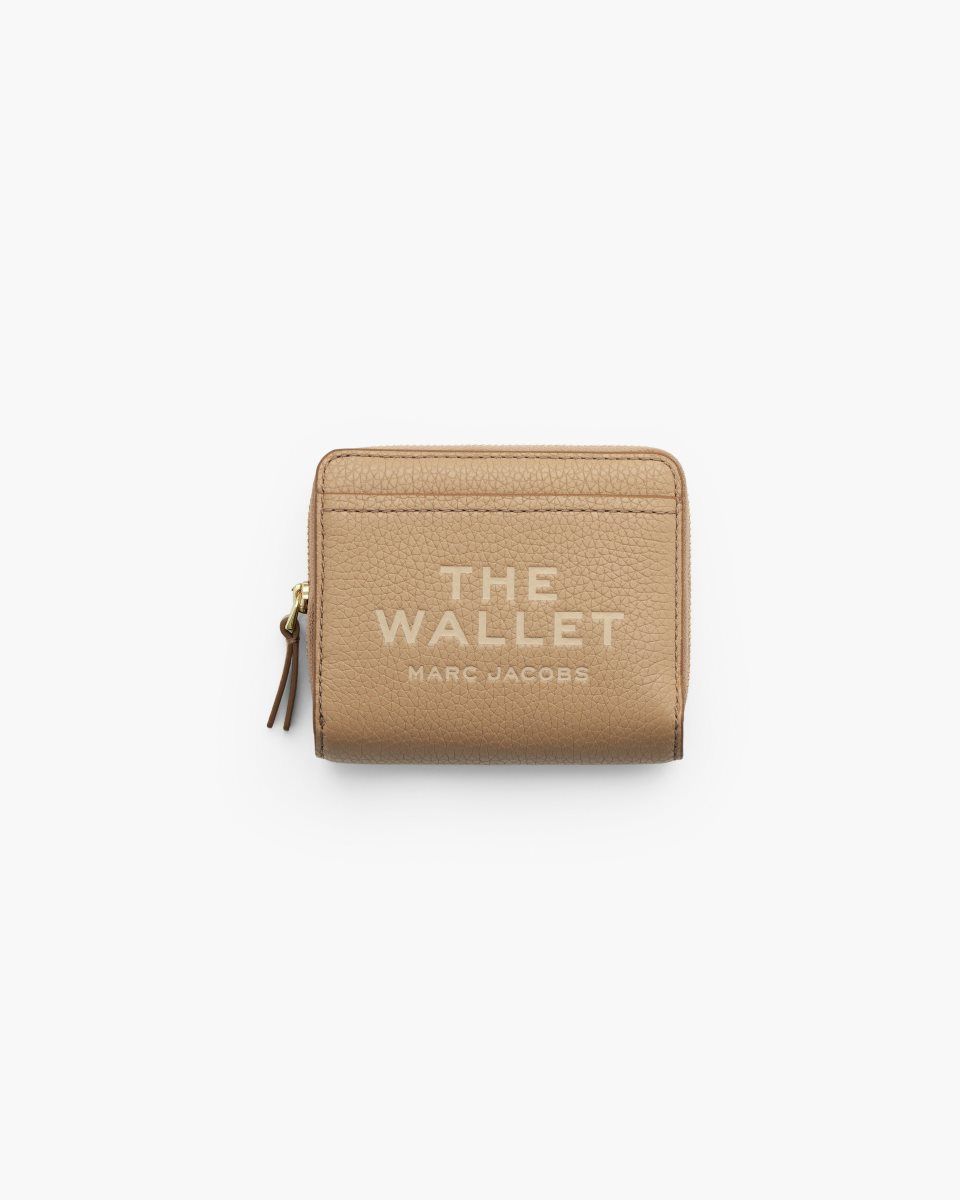 Petits Portefeuilles Marc Jacobs The Leather Mini Compact Wallet Femme Marron | 592TGWMQZ