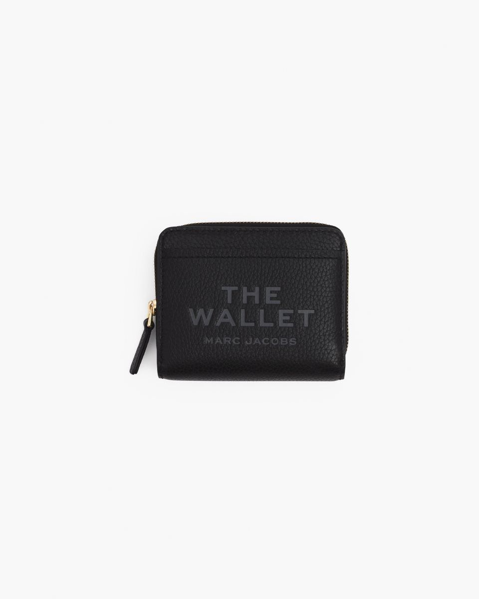 Petits Portefeuilles Marc Jacobs The Leather Mini Compact Wallet Femme Noir | 620IAXQRM