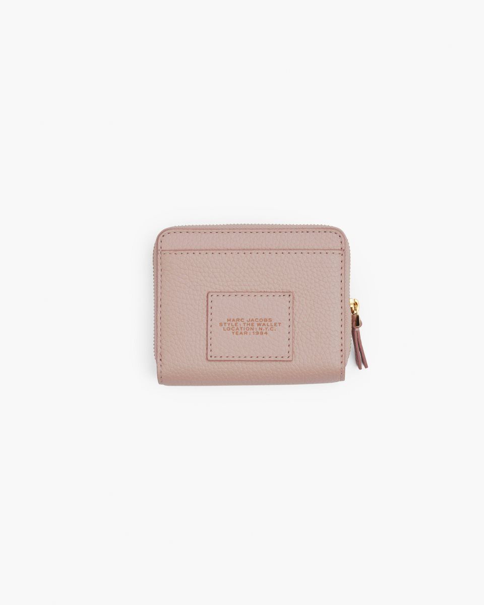 Petits Portefeuilles Marc Jacobs The Leather Mini Compact Wallet Femme Rose | 671BNHYWL