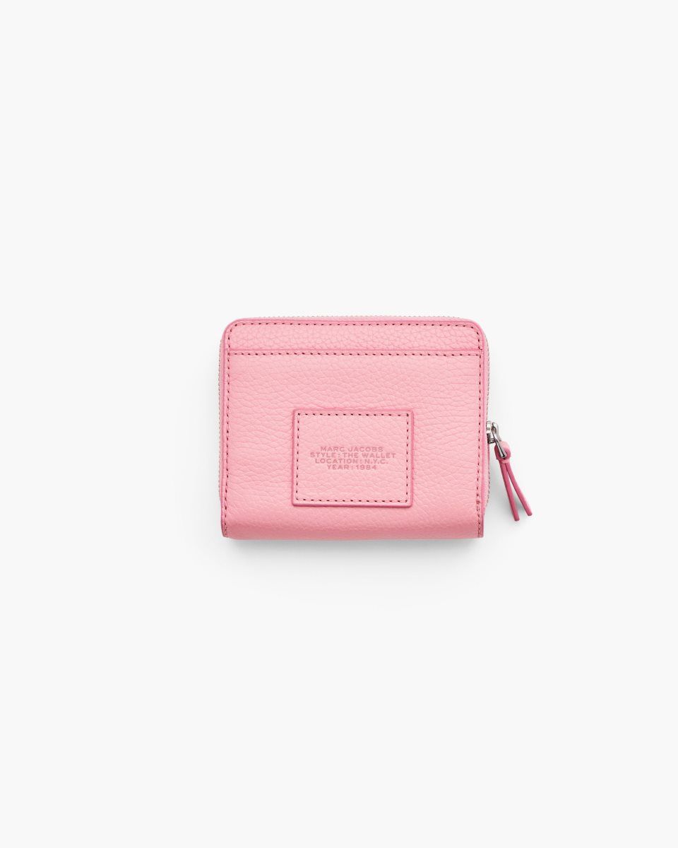 Petits Portefeuilles Marc Jacobs The Leather Mini Compact Wallet Femme Rose | 810VXFAWI