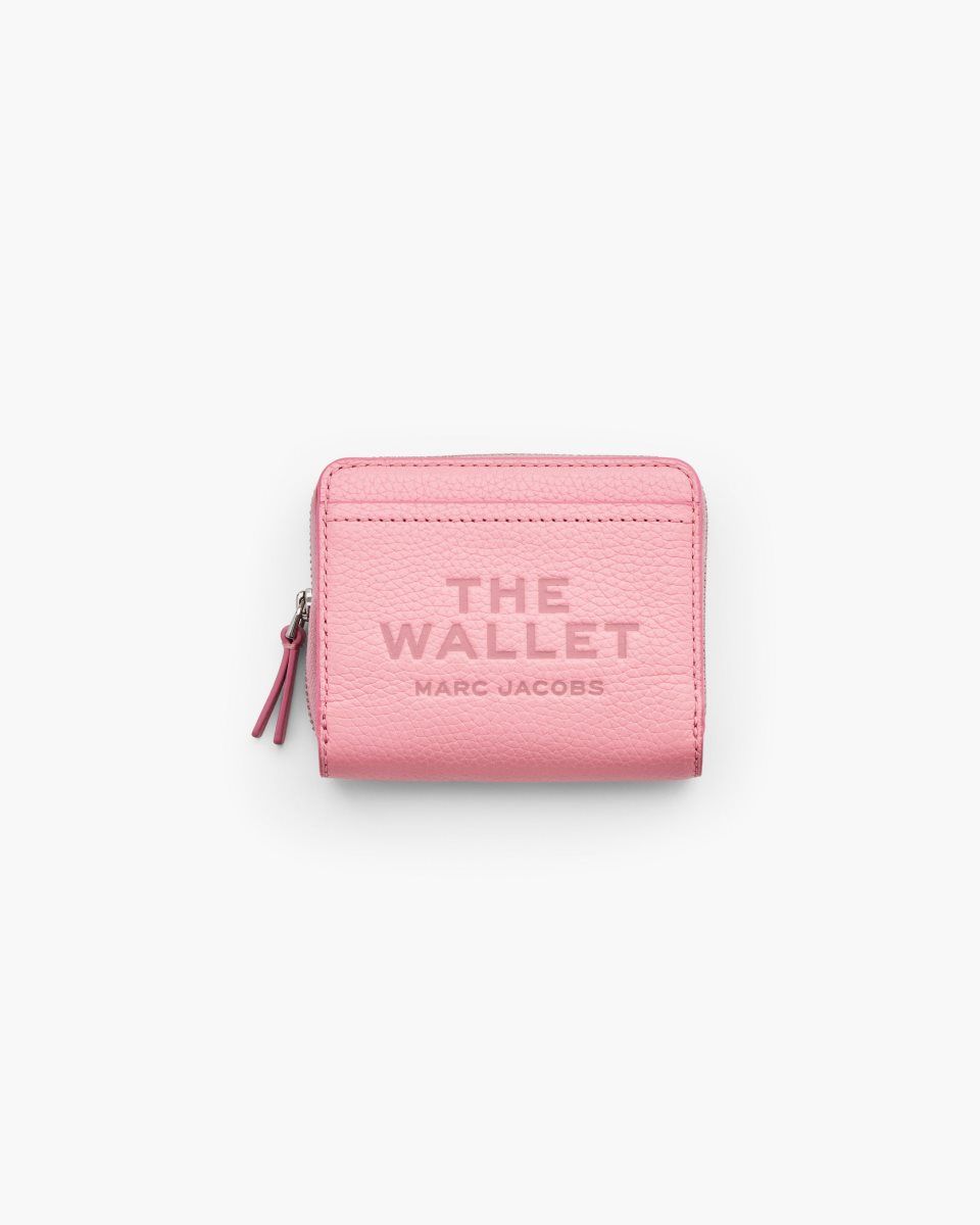 Petits Portefeuilles Marc Jacobs The Leather Mini Compact Wallet Femme Rose | 810VXFAWI