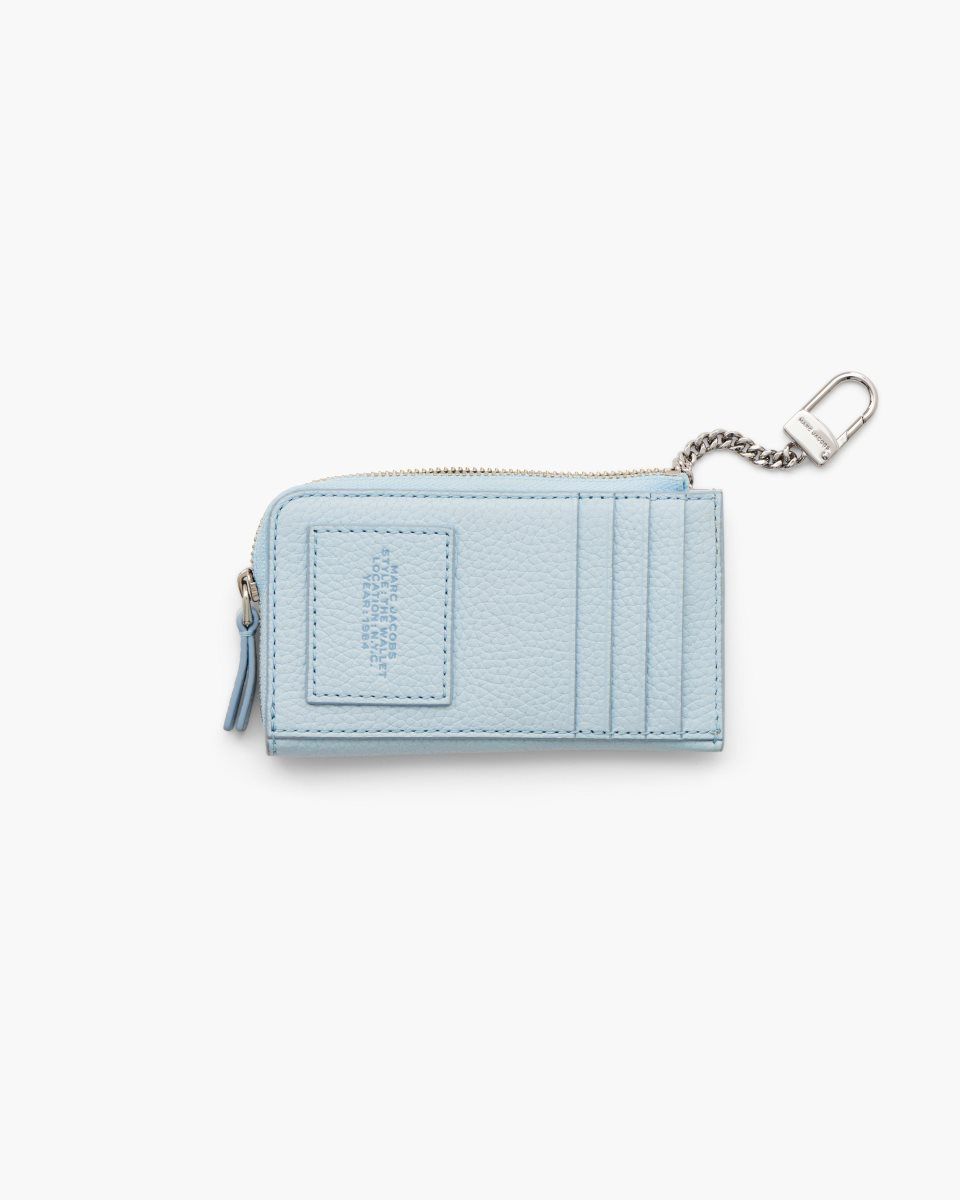 Petits Portefeuilles Marc Jacobs The Leather Top Zip Multi Wallet Femme Bleu | 902PFCEUK