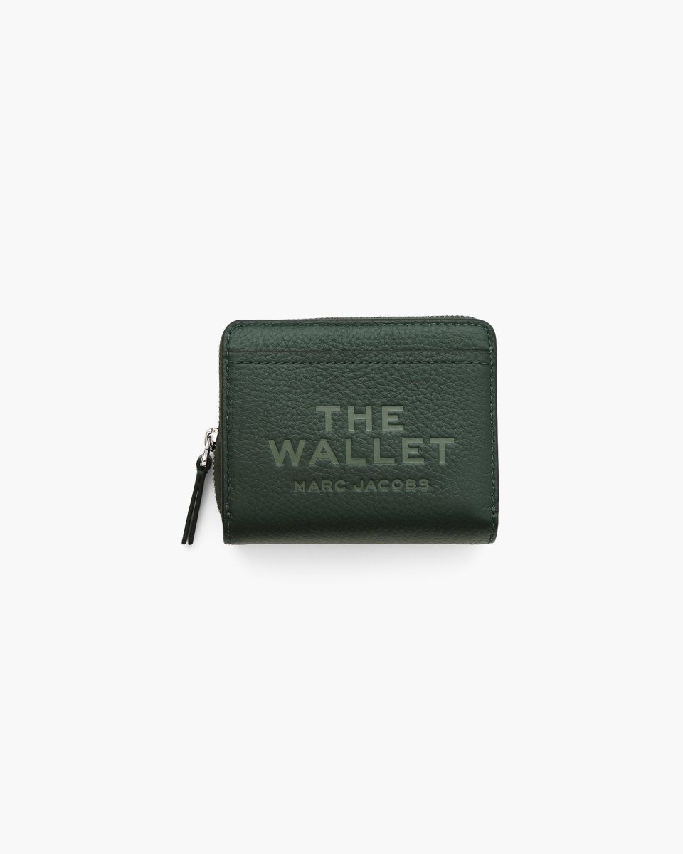 Petits Portefeuilles Marc Jacobs The Leather Mini Compact Wallet Femme Vert Foncé | 941UXLOHP