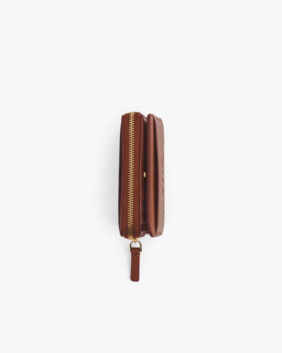 Petits Portefeuilles Marc Jacobs The Leather Mini Compact Wallet Femme Argan Oil | 163NRFKHX