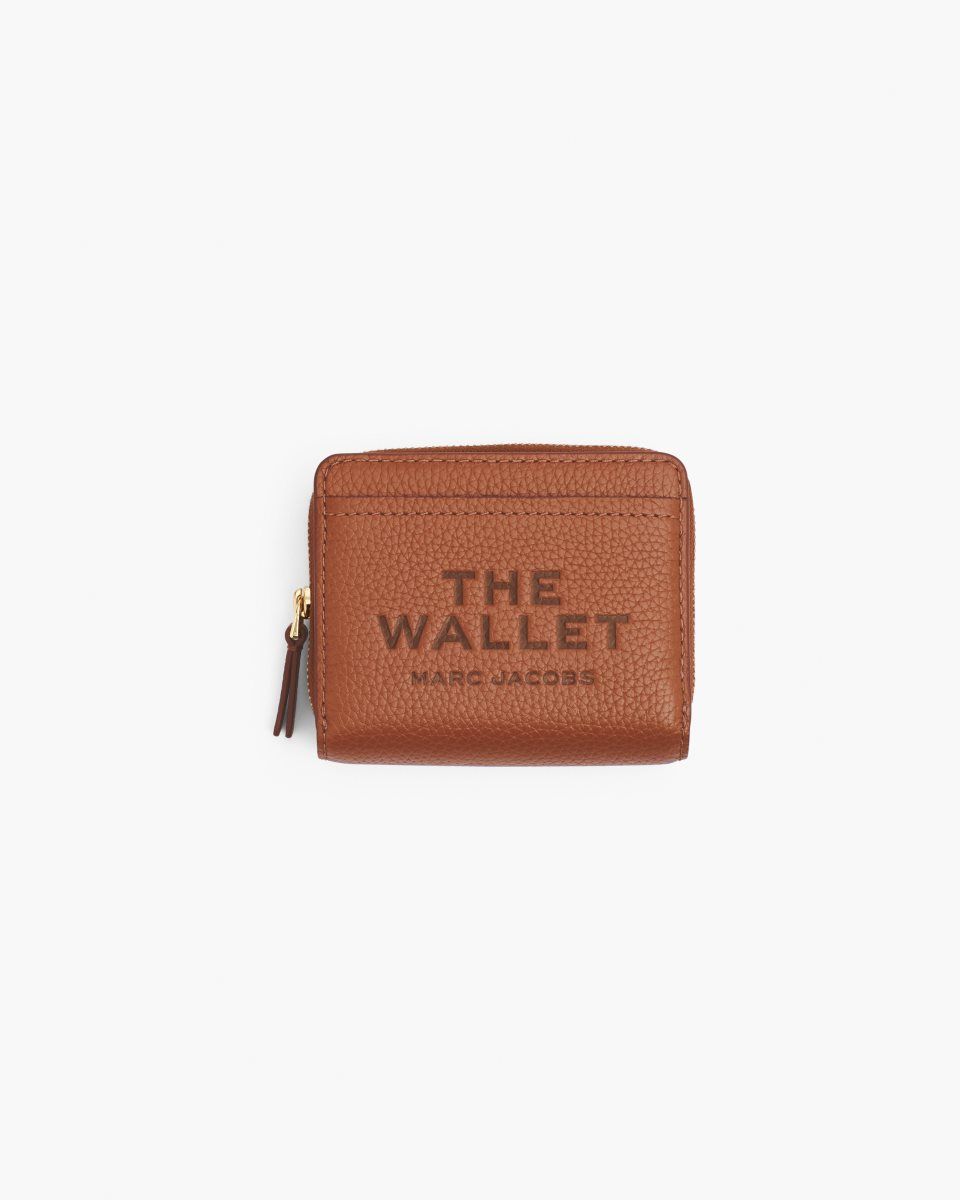 Petits Portefeuilles Marc Jacobs The Leather Mini Compact Wallet Femme Argan Oil | 163NRFKHX