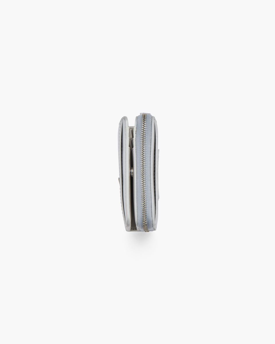 Petits Portefeuilles Marc Jacobs The Metallic Leather Mini Compact Wallet Femme Metal Argent | 291CTPOYM