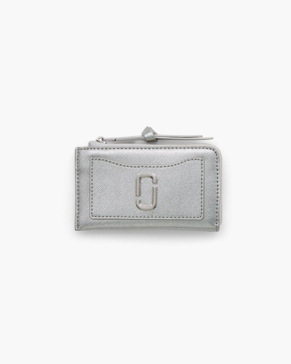 Petits Portefeuilles Marc Jacobs The Metallic Utility Snapshot Top Zip Multi Wallet Femme Argent | 621PWBJUY