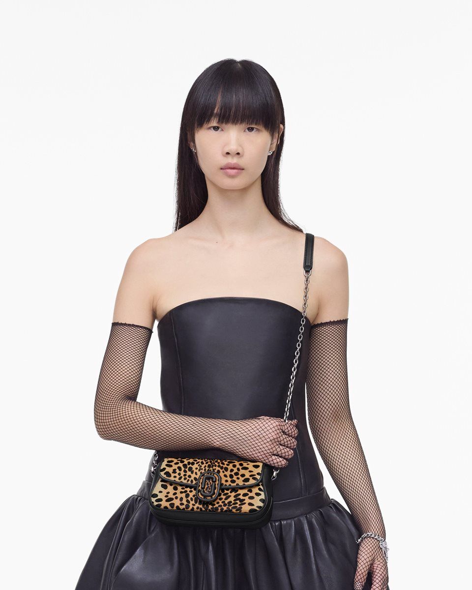Sac Bandoulière Marc Jacobs The Cheetah Haircalf Clover Shoulder Bag Femme Noir Multicolore | 340DHGYNU