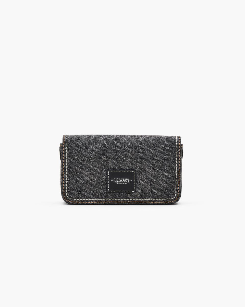 Sac Bandoulière Marc Jacobs The Denim Chain Mini Bag Femme Noir Lavage | 236FZNLYD
