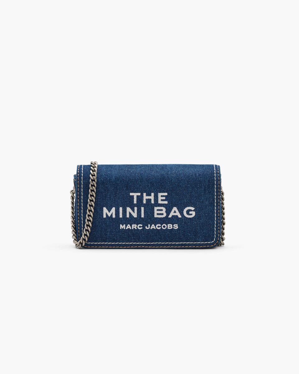 Sac Bandoulière Marc Jacobs The Denim Chain Mini Bag Femme Lavage Foncé | 751UOCDQZ