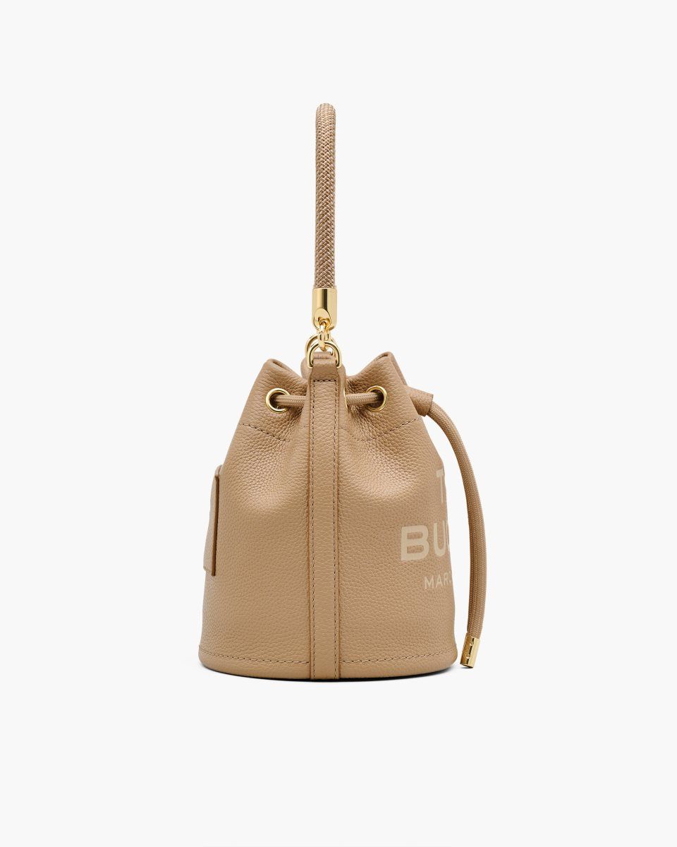 Sac Bandoulière Marc Jacobs The Leather Bucket Bag Femme Marron | 106HXBNYS