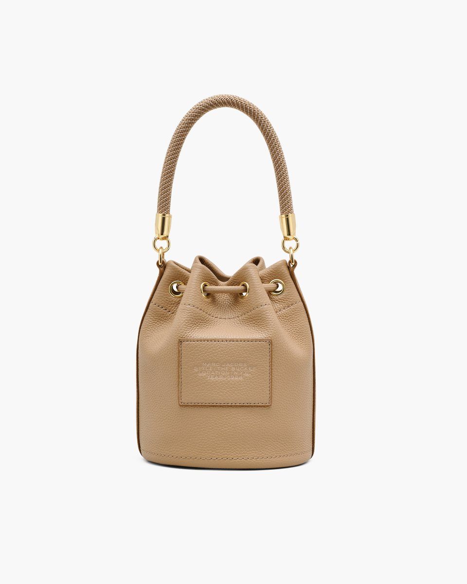 Sac Bandoulière Marc Jacobs The Leather Bucket Bag Femme Marron | 106HXBNYS