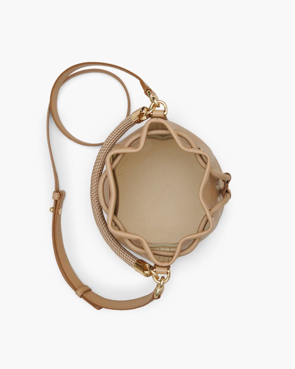 Sac Bandoulière Marc Jacobs The Leather Bucket Bag Femme Marron | 106HXBNYS
