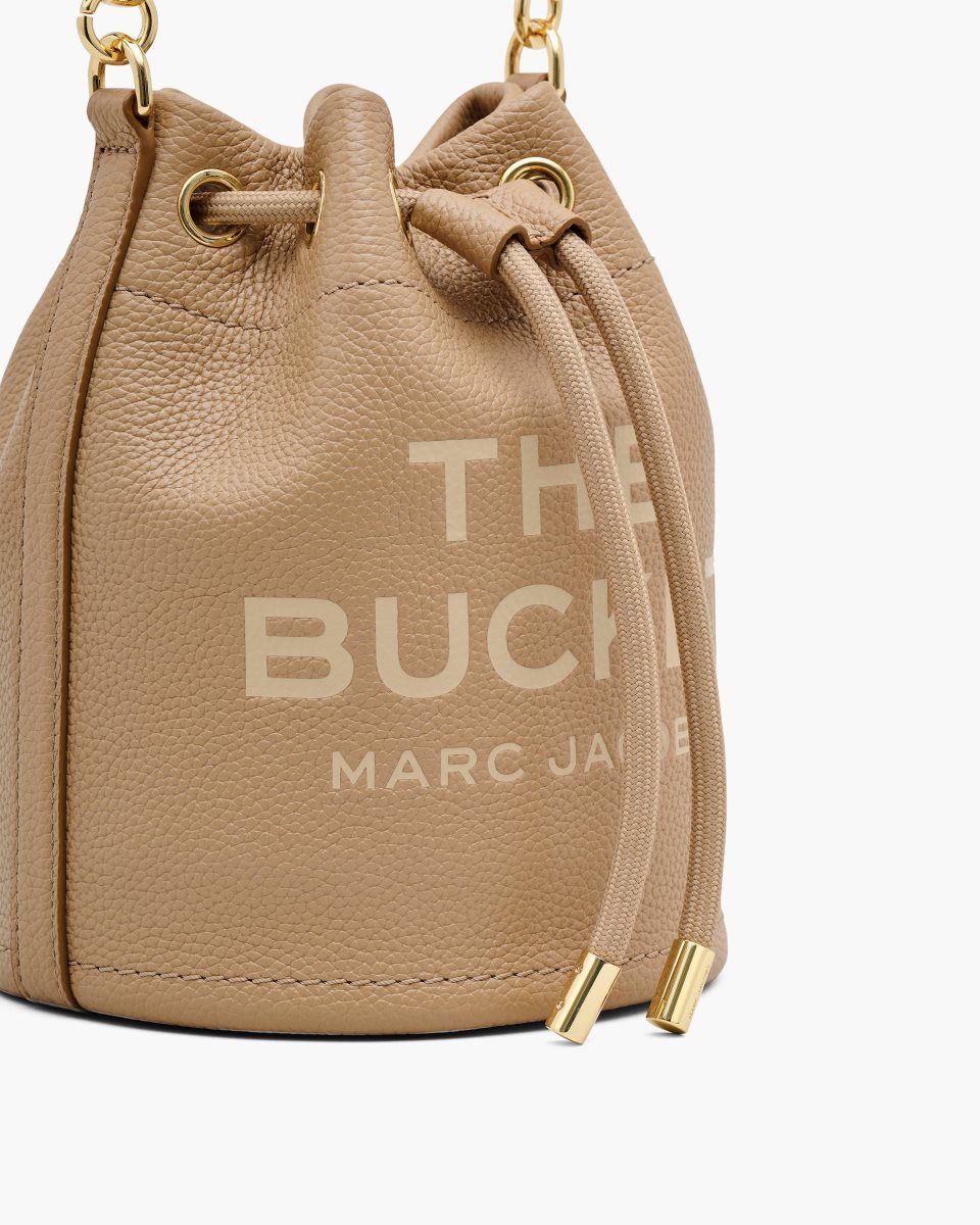 Sac Bandoulière Marc Jacobs The Leather Bucket Bag Femme Marron | 106HXBNYS