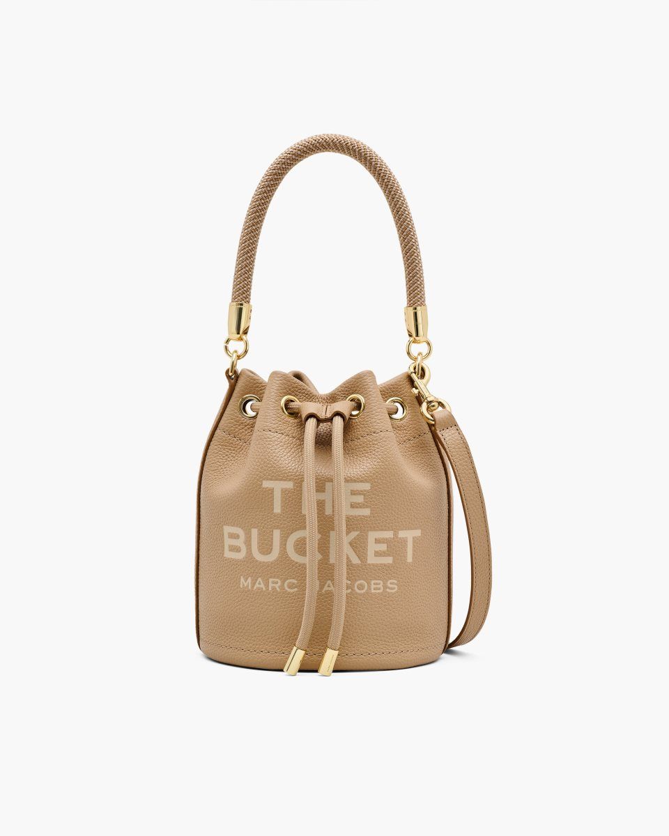Sac Bandoulière Marc Jacobs The Leather Bucket Bag Femme Marron | 106HXBNYS