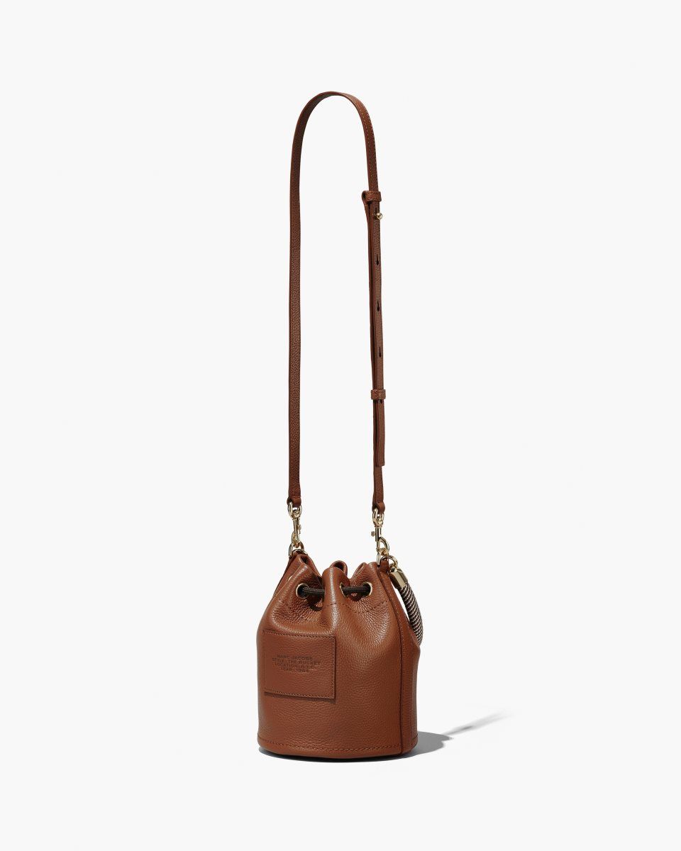 Sac Bandoulière Marc Jacobs The Leather Bucket Bag Femme Argan Oil | 126FONELT