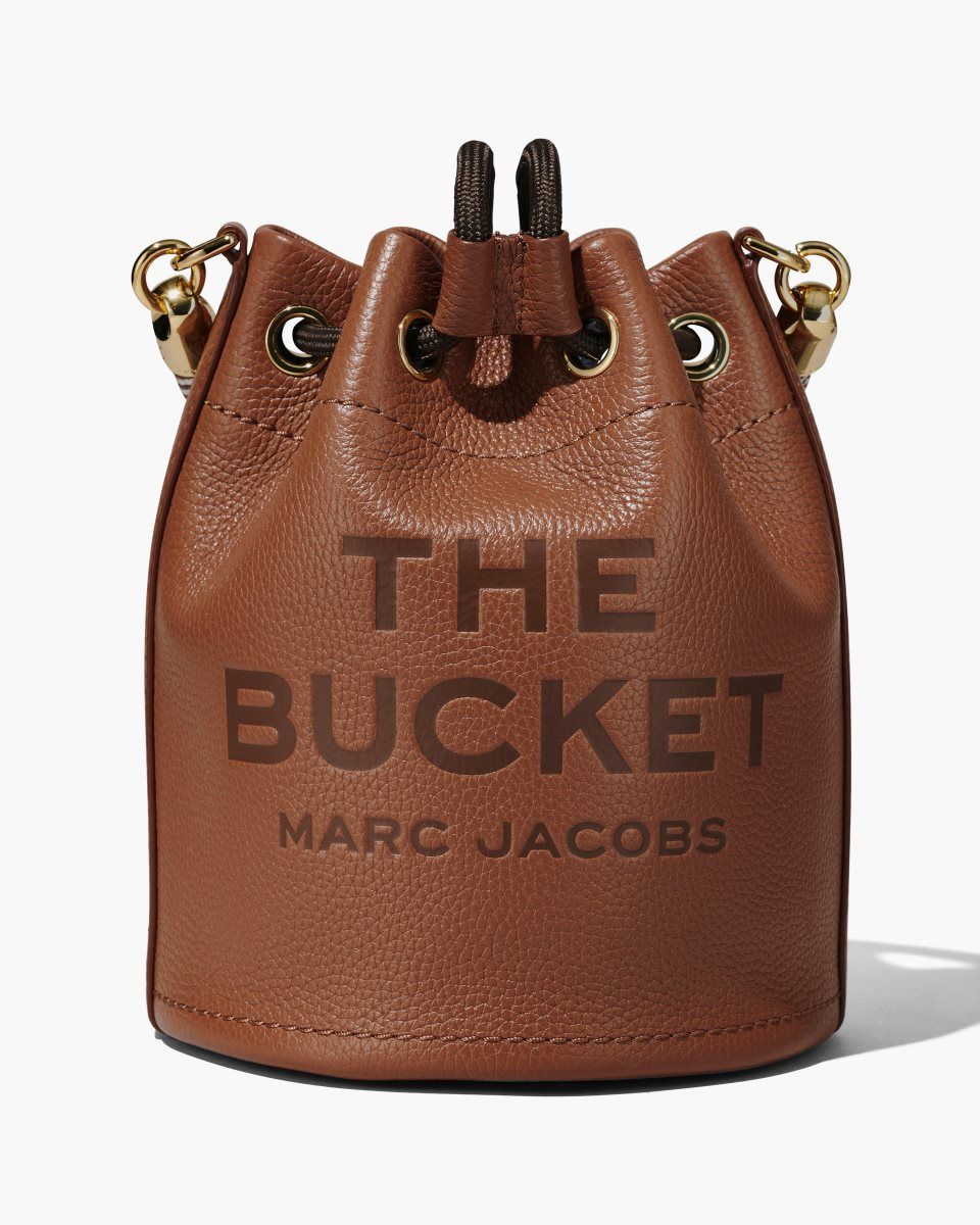Sac Bandoulière Marc Jacobs The Leather Bucket Bag Femme Argan Oil | 126FONELT
