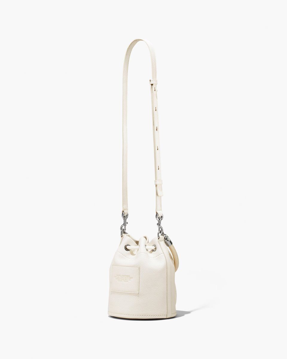 Sac Bandoulière Marc Jacobs The Leather Bucket Bag Femme Argent | 182CEPKWZ