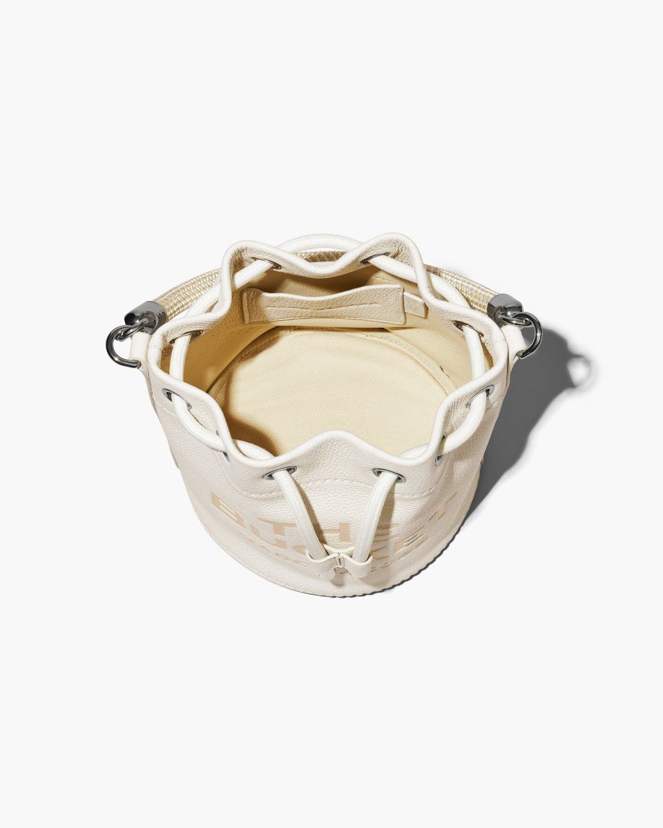 Sac Bandoulière Marc Jacobs The Leather Bucket Bag Femme Argent | 182CEPKWZ