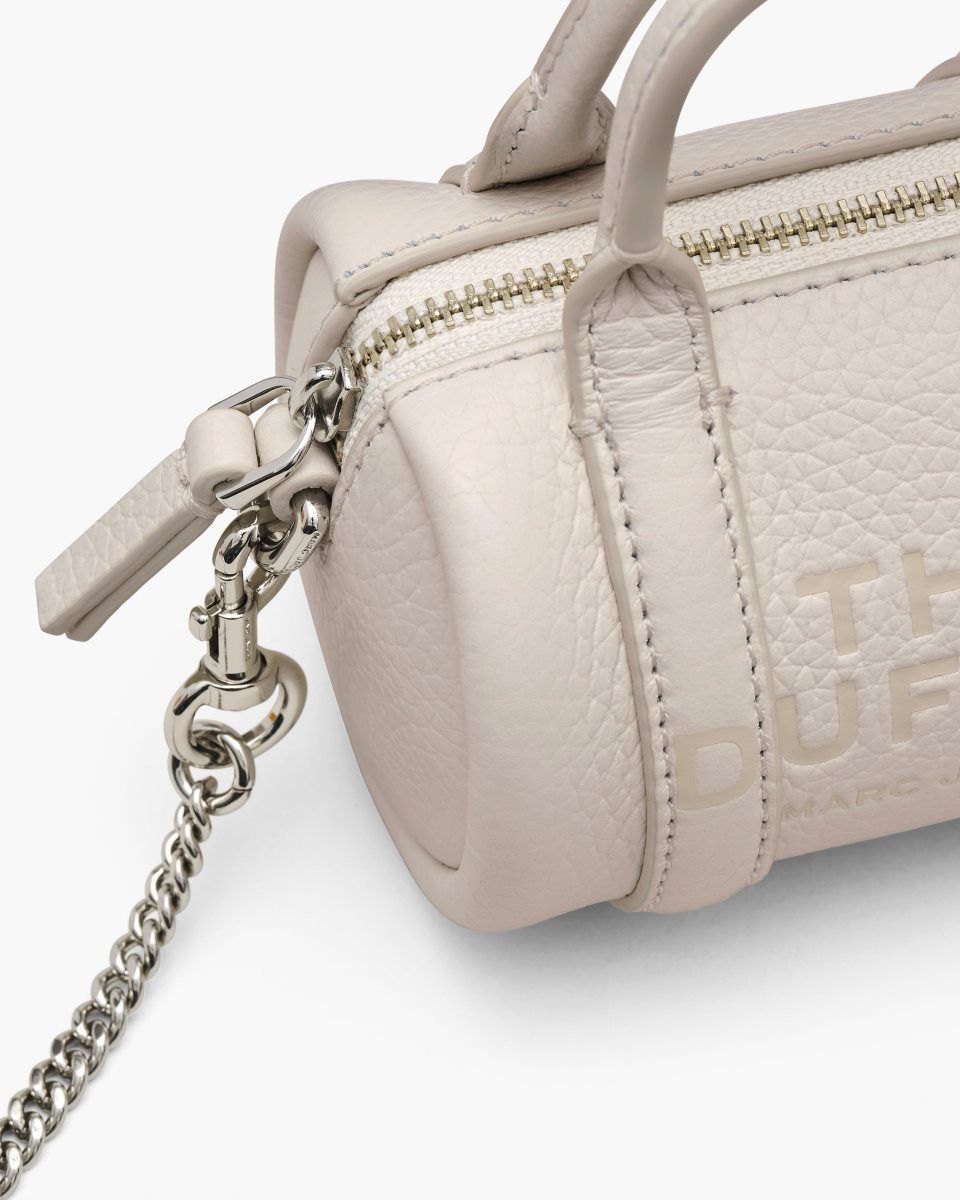 Sac Bandoulière Marc Jacobs The Leather Nano Duffle Crossbody Femme Argent | 302ZPJYMK
