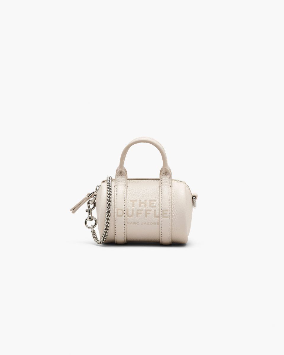 Sac Bandoulière Marc Jacobs The Leather Nano Duffle Crossbody Femme Argent | 302ZPJYMK