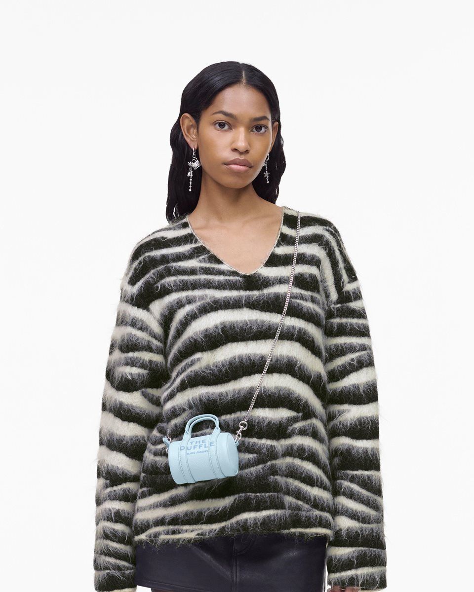 Sac Bandoulière Marc Jacobs The Leather Nano Duffle Crossbody Femme Bleu | 463SWVPGE