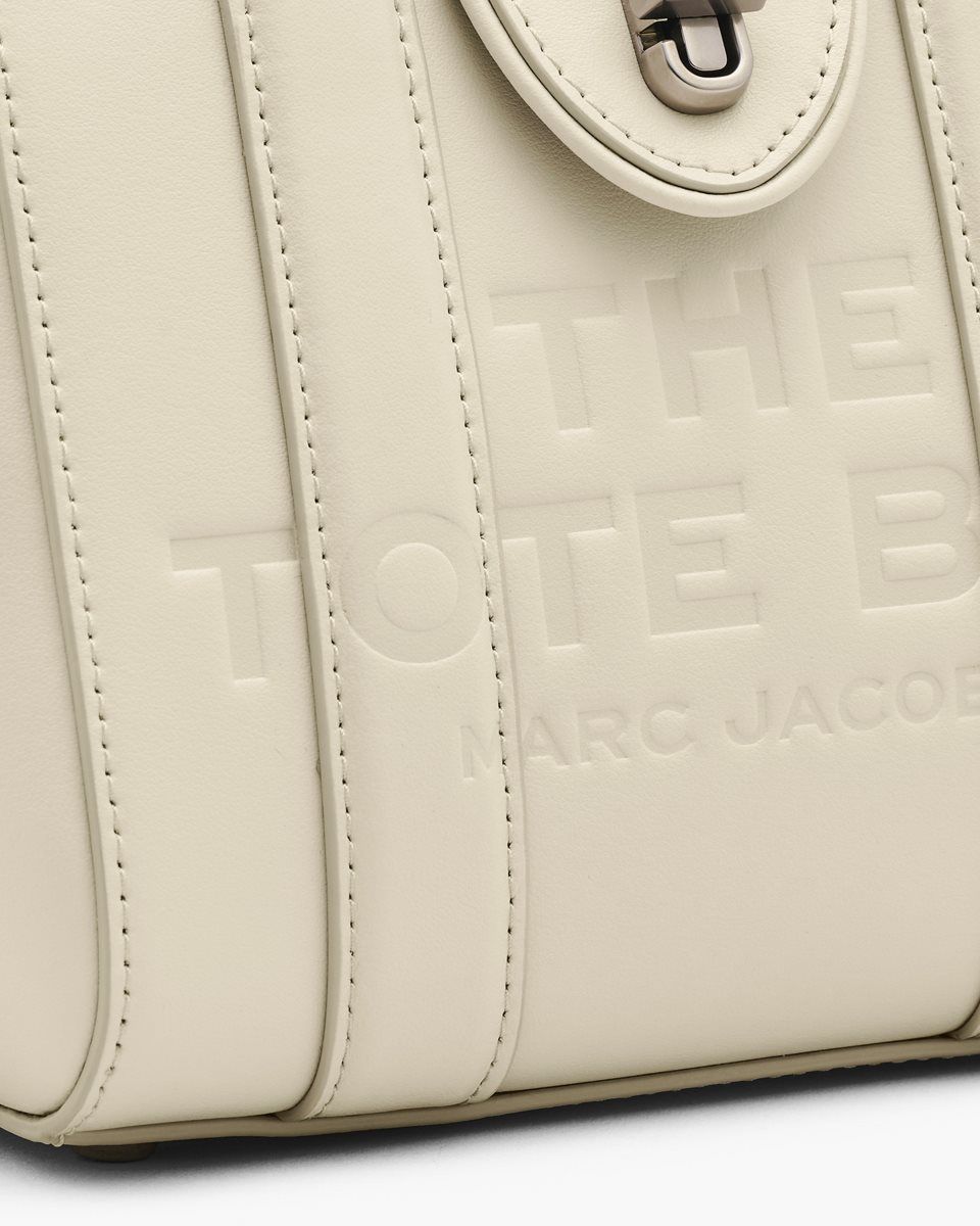 Sac Bandoulière Marc Jacobs The Turnlock Crossbody Tote Bag Femme Blanche | 407NTCZWG
