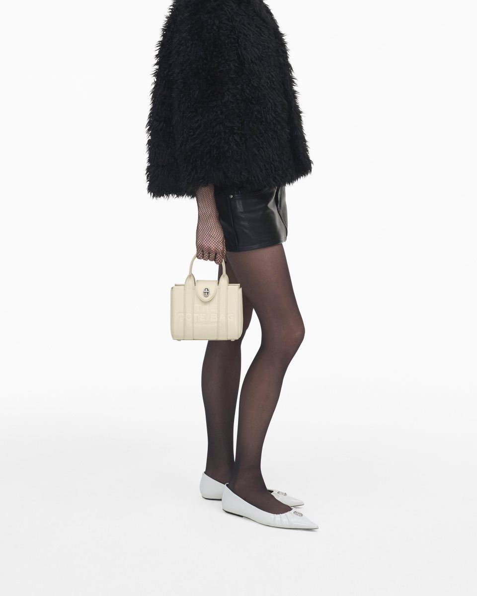 Sac Bandoulière Marc Jacobs The Turnlock Crossbody Tote Bag Femme Blanche | 407NTCZWG