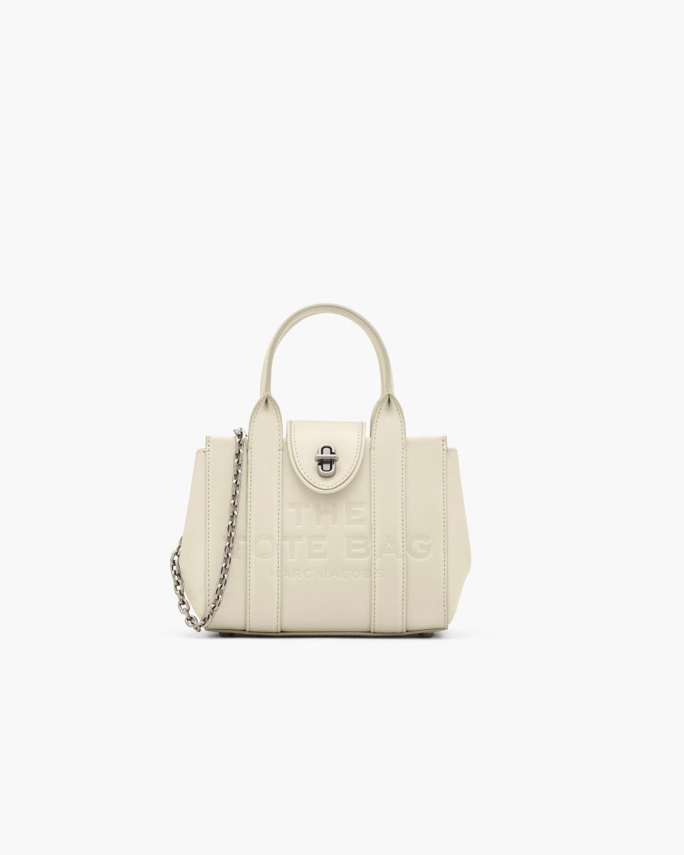 Sac Bandoulière Marc Jacobs The Turnlock Crossbody Tote Bag Femme Blanche | 407NTCZWG