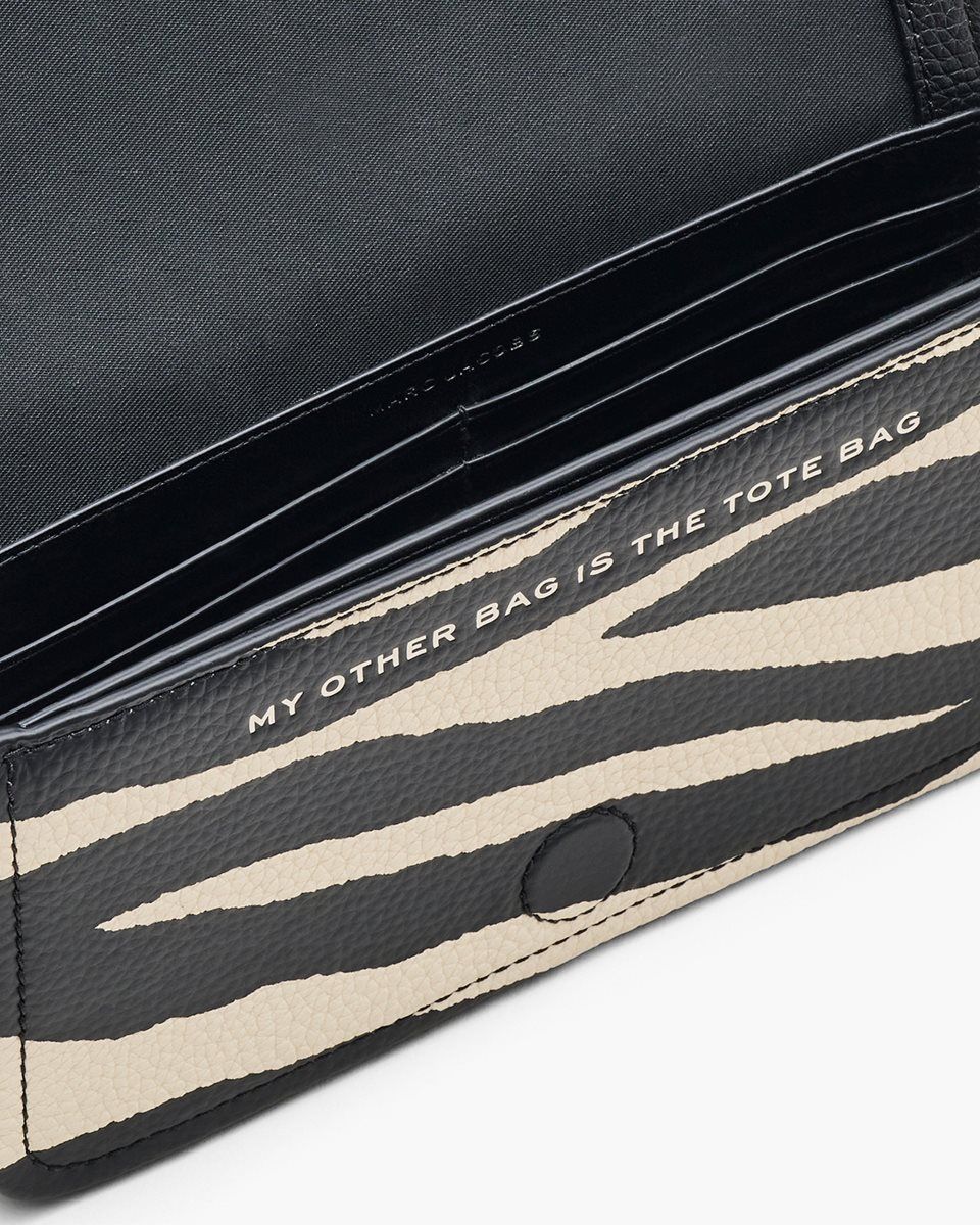 Sac Bandoulière Marc Jacobs The Zebra Leather Chain Mini Bag Femme Noir Blanche | 169MVPJHE