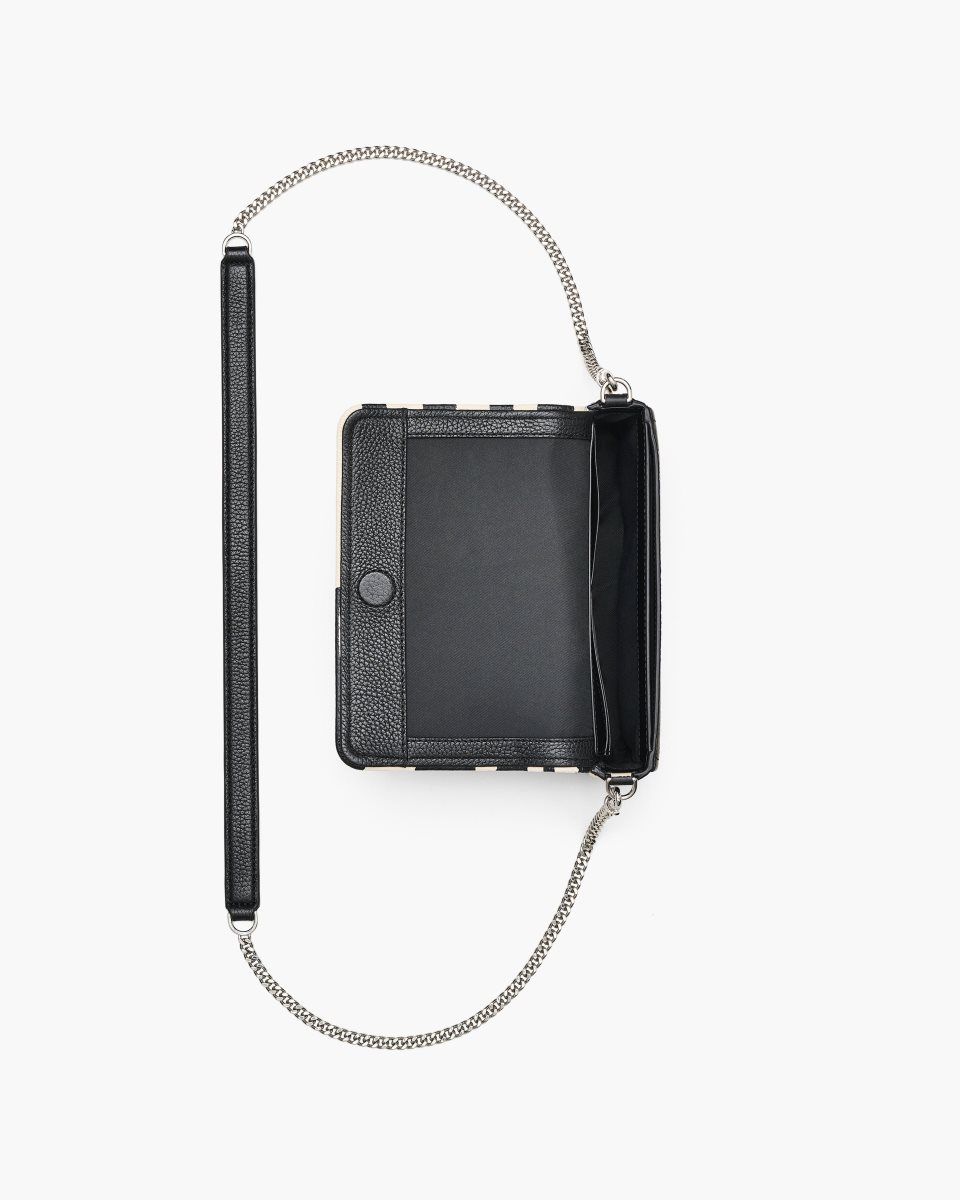 Sac Bandoulière Marc Jacobs The Zebra Leather Chain Mini Bag Femme Noir Blanche | 169MVPJHE