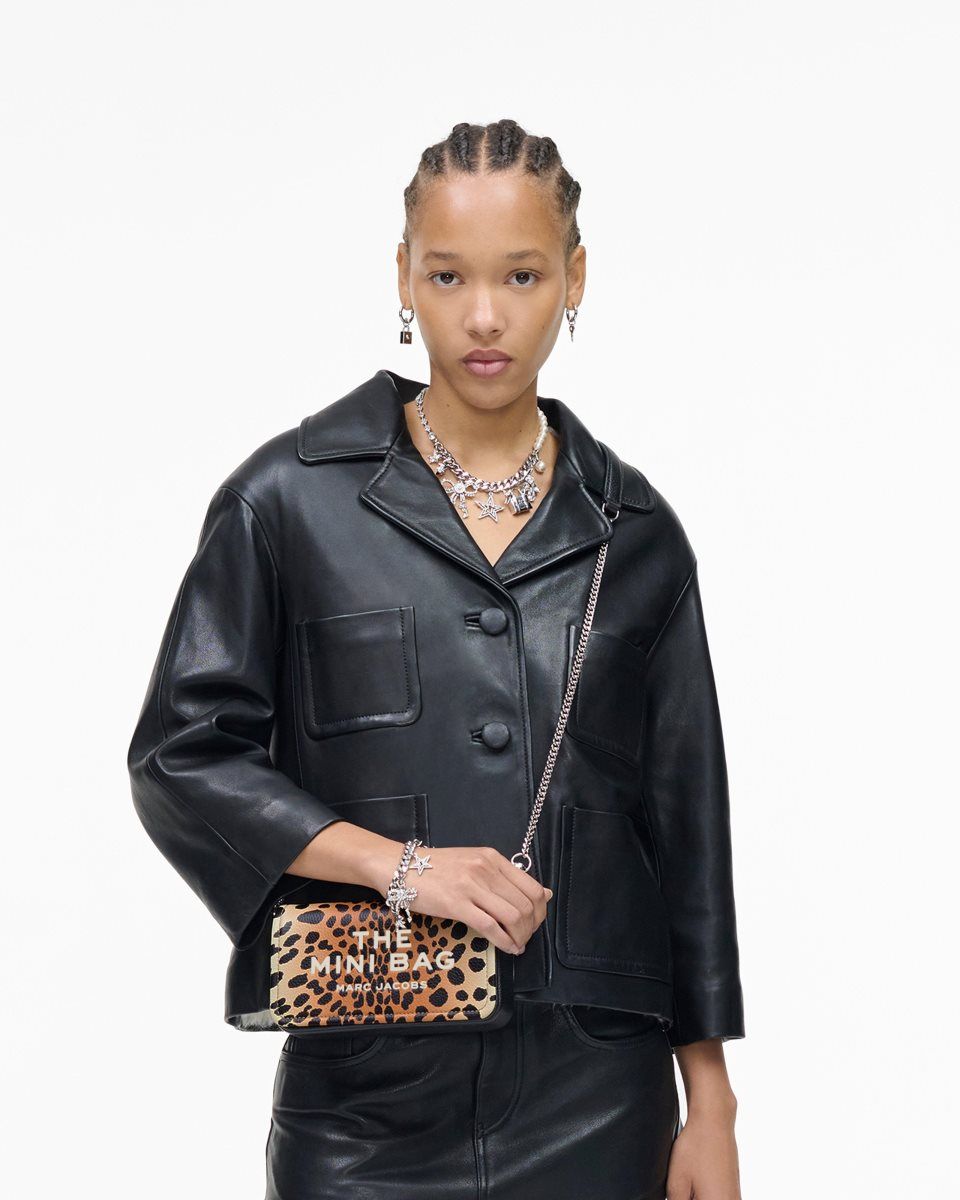 Sac Mini Marc Jacobs The Cheetah Chain Mini Bag Femme Noir Multicolore | 738UGZJWE