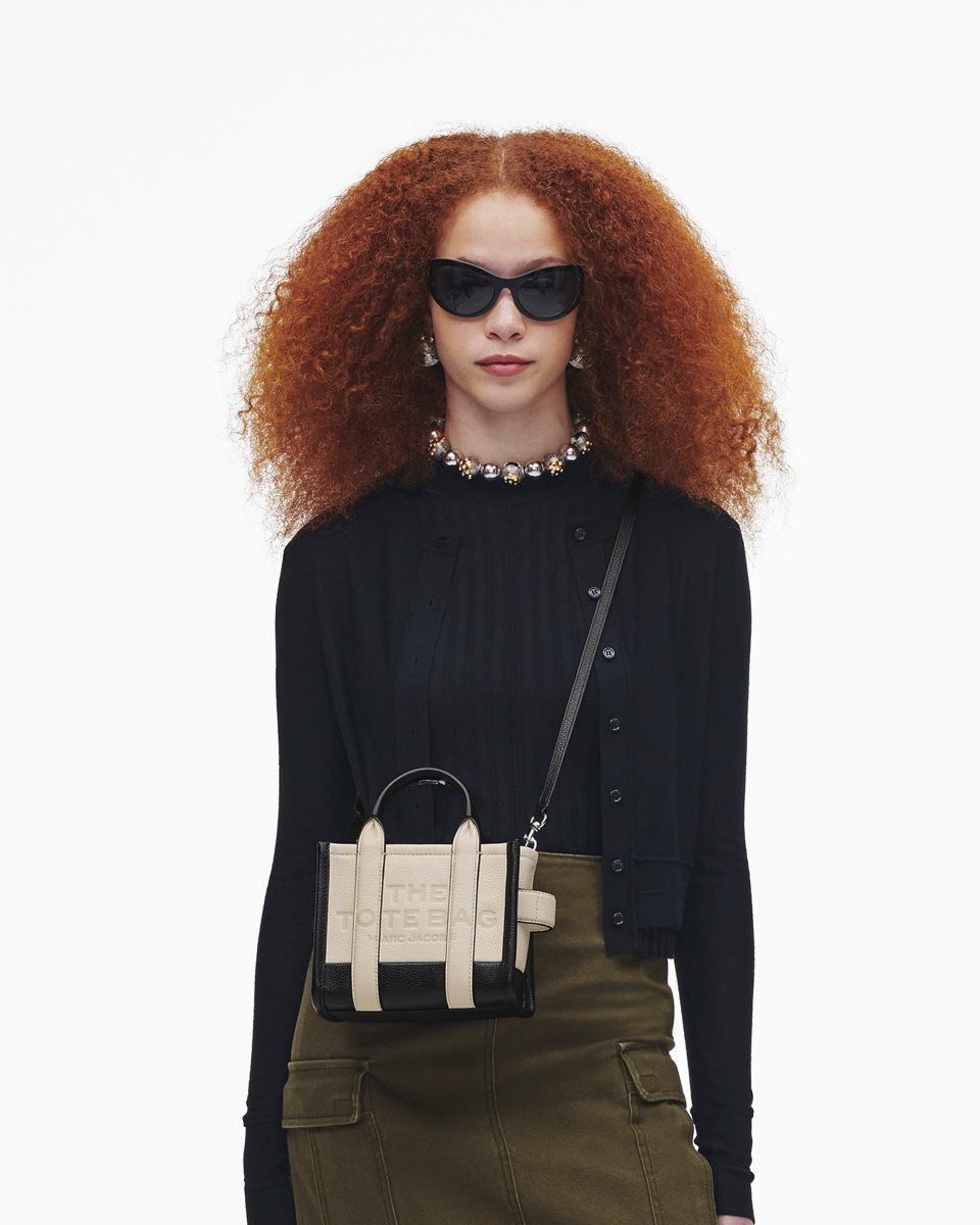 Sac Mini Marc Jacobs The Colorblock Crossbody Tote Bag Femme Blanche Multicolore | 475WQINMP