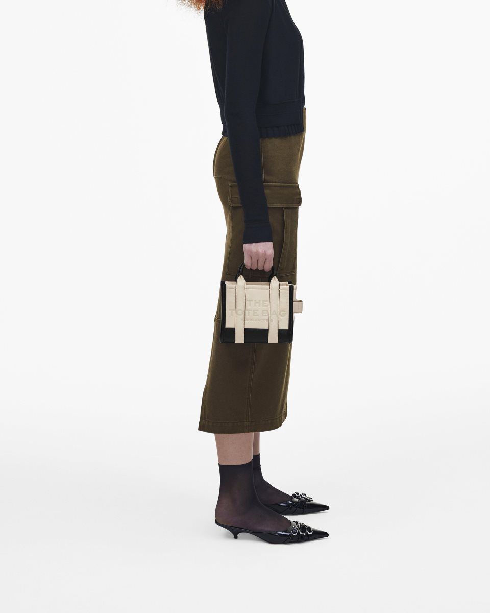 Sac Mini Marc Jacobs The Colorblock Crossbody Tote Bag Femme Blanche Multicolore | 475WQINMP