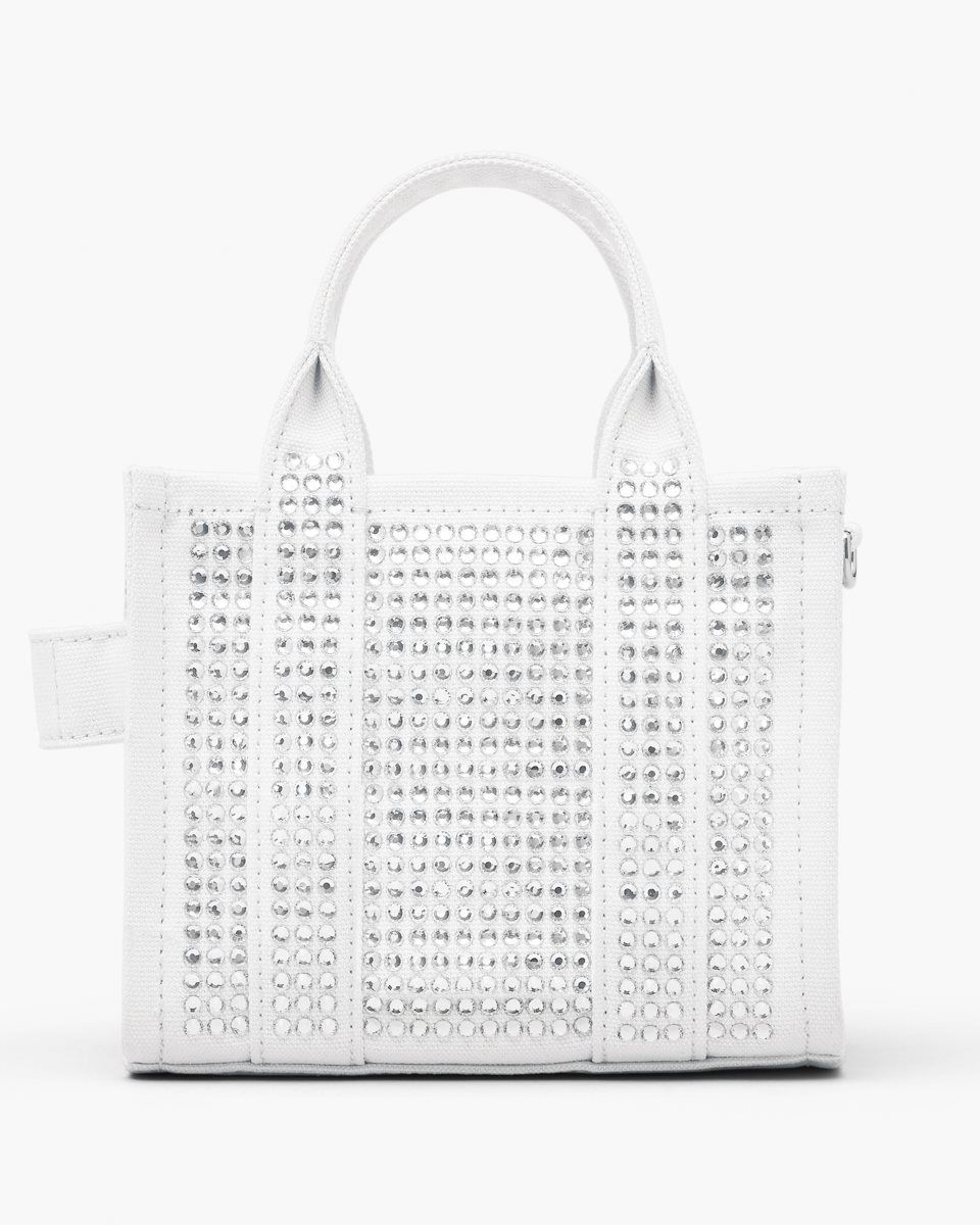 Sac Mini Marc Jacobs The Crystal Canvas Crossbody Tote Bag Femme Blanche | 396WHXYNU