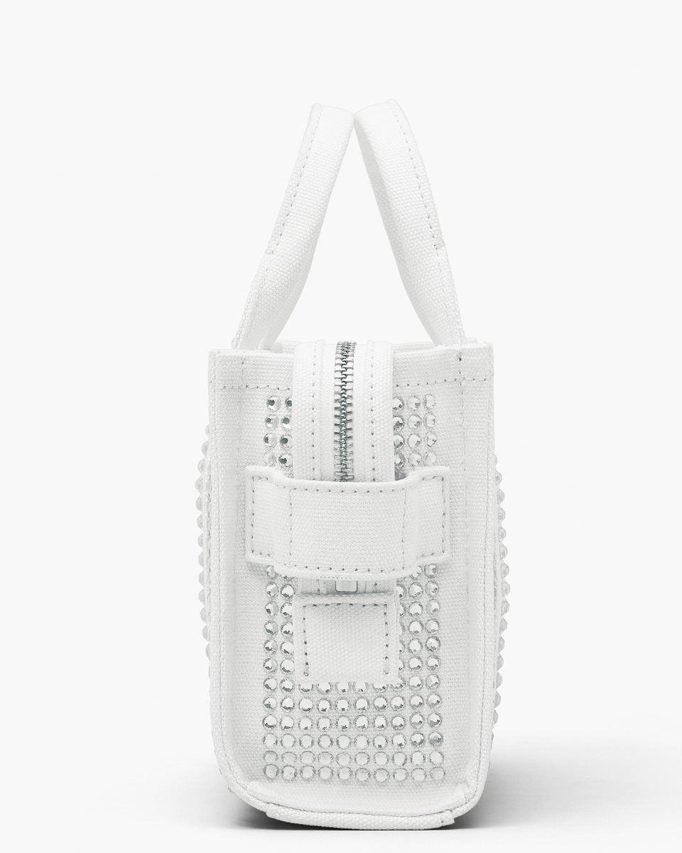 Sac Mini Marc Jacobs The Crystal Canvas Crossbody Tote Bag Femme Blanche | 396WHXYNU