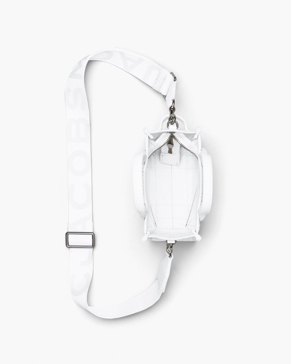 Sac Mini Marc Jacobs The Crystal Canvas Crossbody Tote Bag Femme Blanche | 396WHXYNU