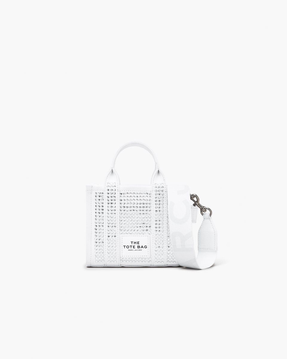 Sac Mini Marc Jacobs The Crystal Canvas Crossbody Tote Bag Femme Blanche | 396WHXYNU
