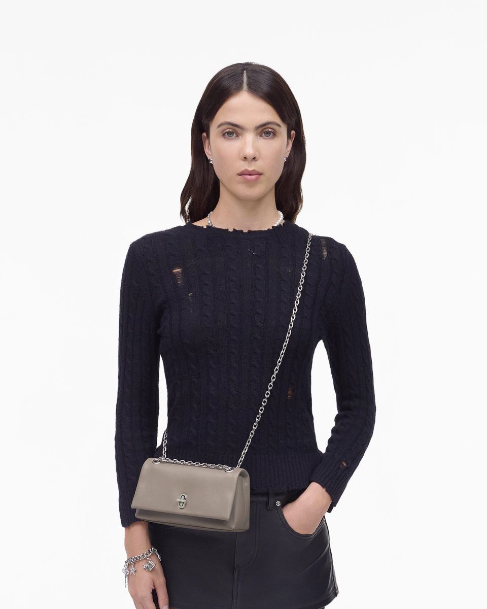 Sac Mini Marc Jacobs The Dual Chain Wallet Femme Cement | 941BIGLVJ