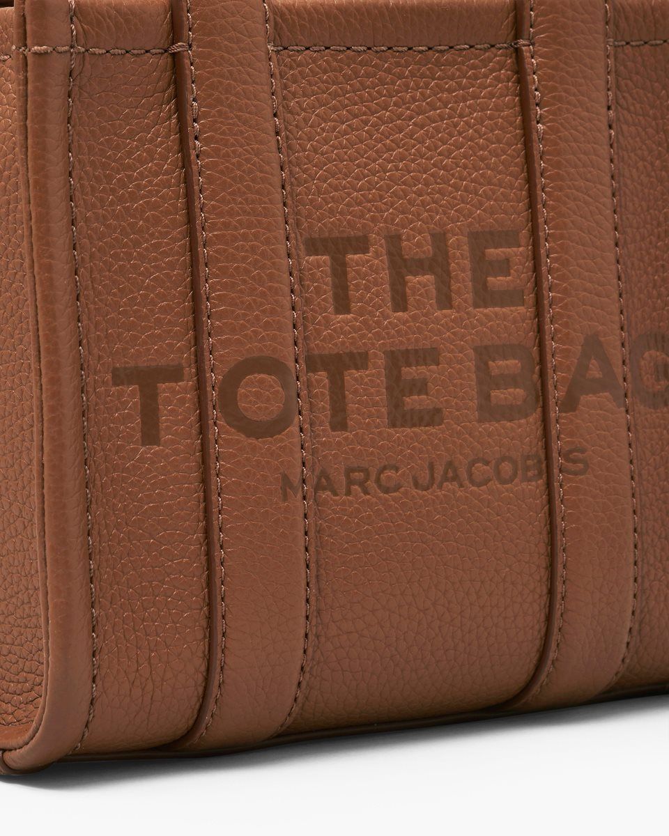 Sac Mini Marc Jacobs The Leather Crossbody Tote Bag Femme Argan Oil | 386YMZCWO