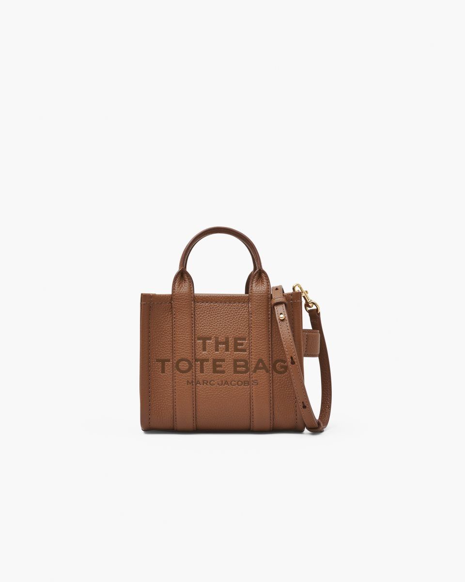 Sac Mini Marc Jacobs The Leather Crossbody Tote Bag Femme Argan Oil | 386YMZCWO