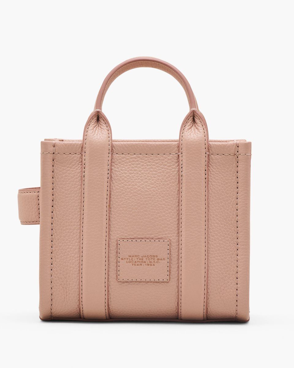 Sac Mini Marc Jacobs The Leather Crossbody Tote Bag Femme Rose | 745BAOCEN