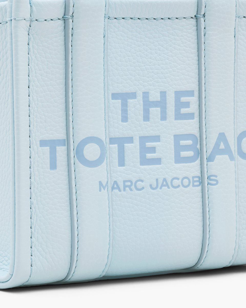 Sac Mini Marc Jacobs The Leather Crossbody Tote Bag Femme Bleu | 831NCVSRZ