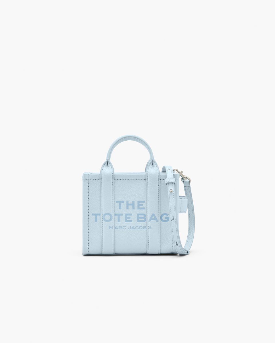Sac Mini Marc Jacobs The Leather Crossbody Tote Bag Femme Bleu | 831NCVSRZ
