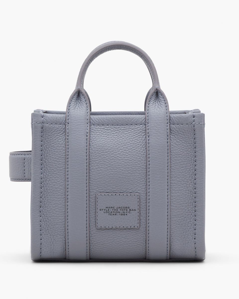 Sac Mini Marc Jacobs The Leather Crossbody Tote Bag Femme Grise | 893HFXGKQ