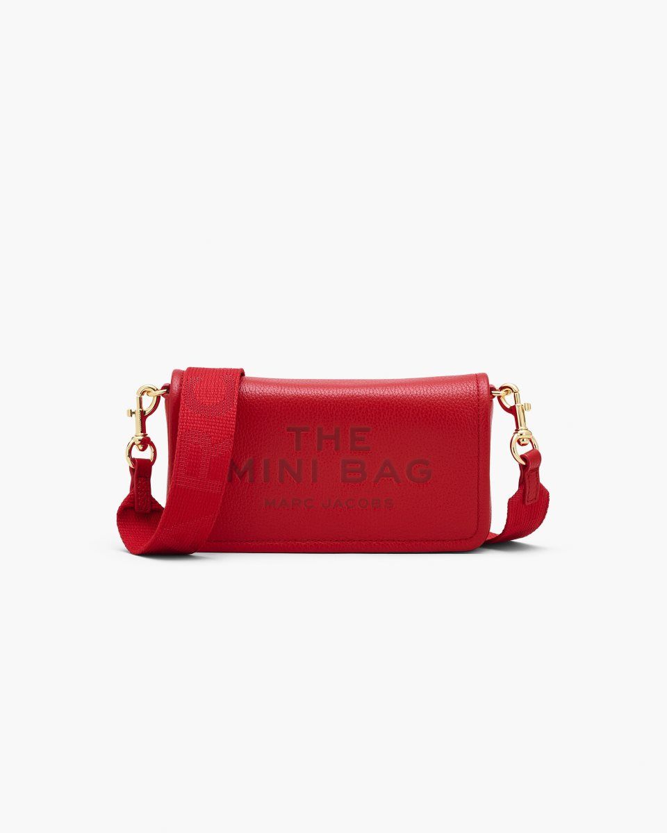 Sac Mini Marc Jacobs The Leather Mini Bag Femme Rouge | 692WGRYUS